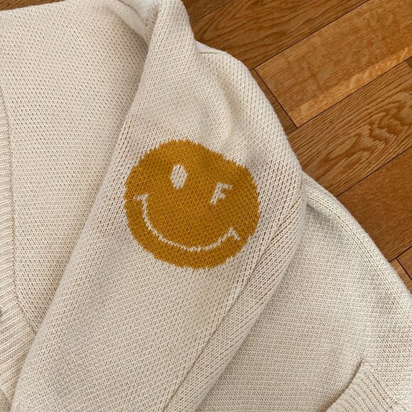 Graver of Anaheim Oversized Smiley Face Cardigan Sweater - Picture 6 of 9